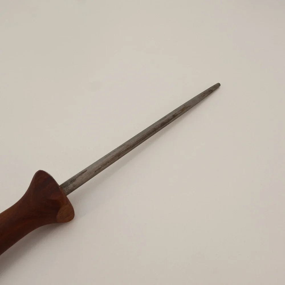 Chicago Cutlery Vintage Honing Steel Knife Sharpener Walnut Wood Handle 12 Inch